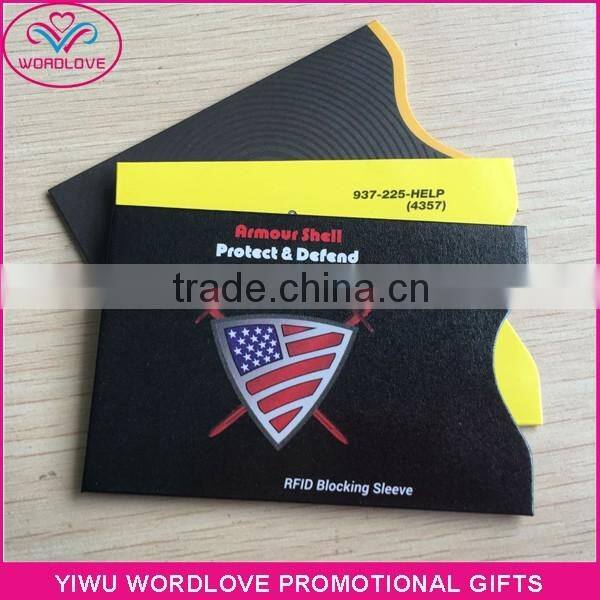 2016 new product card rfid blocker, credit card RFID blocking sleeve protector