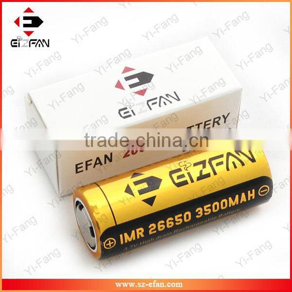 recharge battery wholesale EFAN 26650 3500mah 35A/65A high amp Limn battery