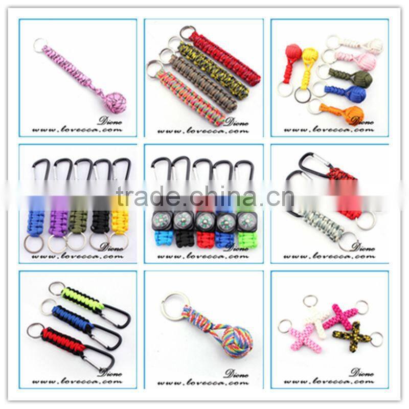 Woven Paracord Lanyard Keychain Outdoor Survival 7 Strand Flintstore Paracord Parachute Cord Lanyard Keyring Carabiner Hook Kits