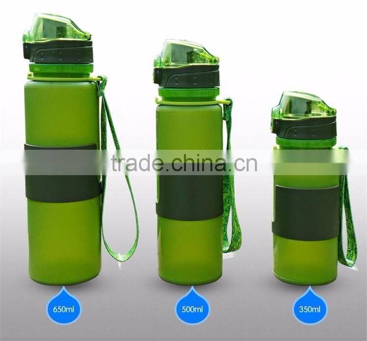 Daily Use Slim Stylish Heat Resistant Folding Silicone Foldable Sports Water Bottle