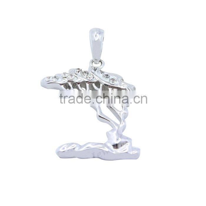 925 white gemstone silver planting tree CZ silver tree pendant