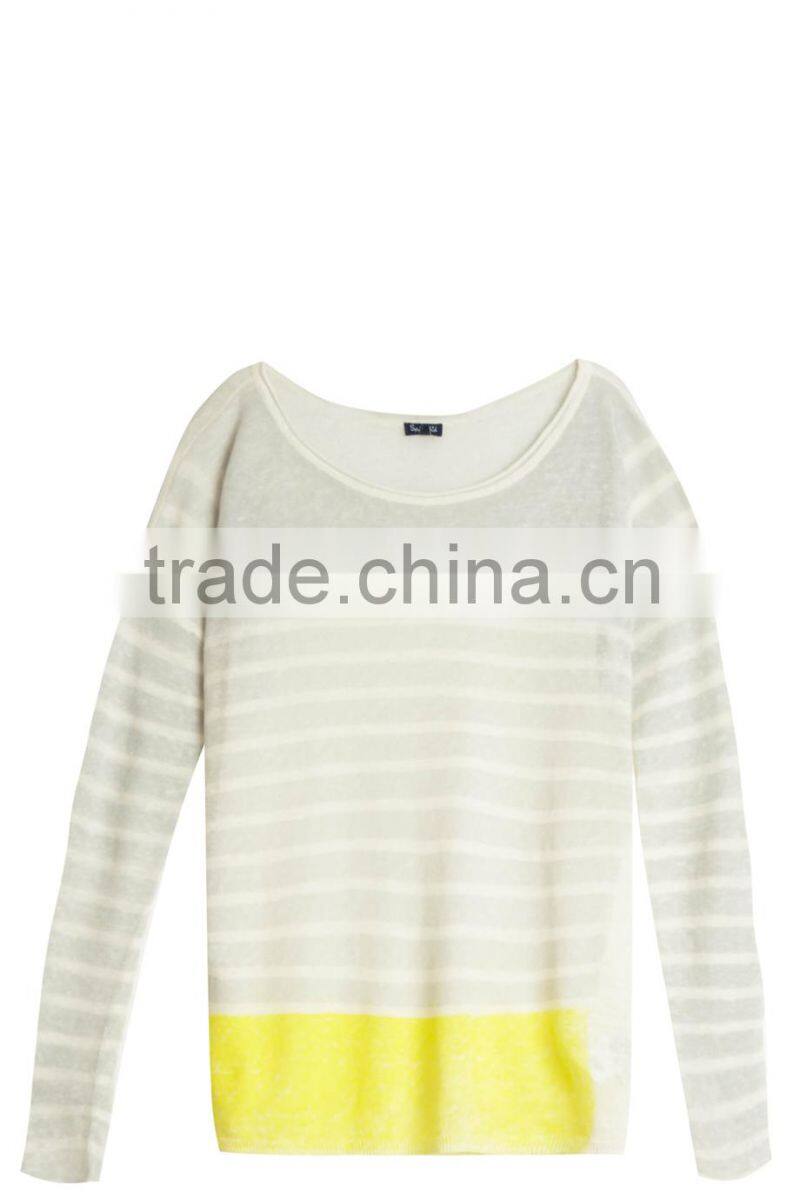 15JWL0219 woman linen material summer sweater