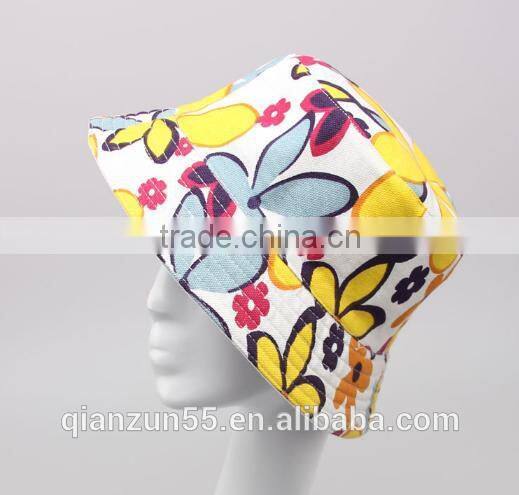 fabric bucket hat plolo cotton pattern flower bucket hat wholesale