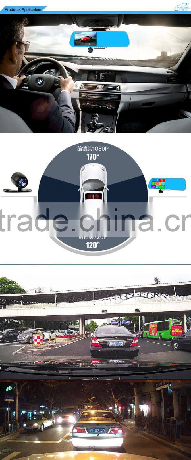 2016 Allwinner A33 GPS Tracking System Rearview Mirror Car Dash Camera