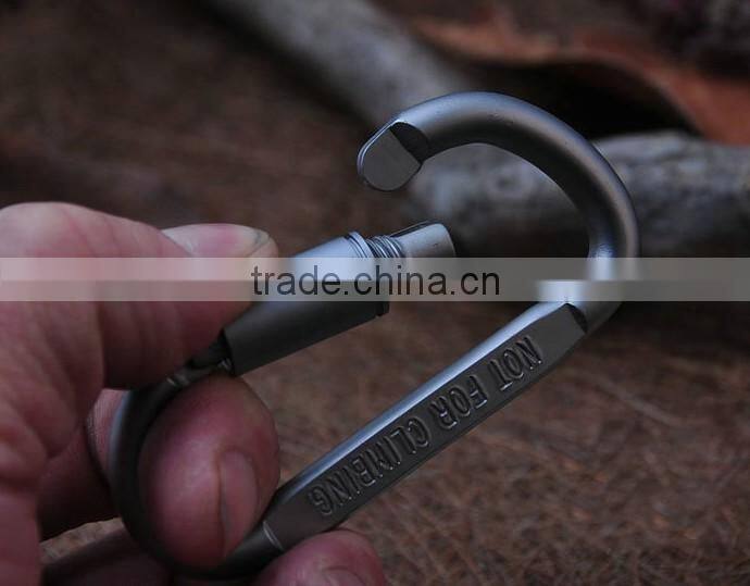Wholesale Aluminium alloy D Ring Shape Outdoor Mountaineering Buckle With Lock, Mountaineering Carabiner