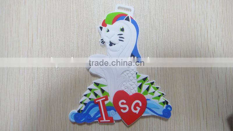 2015 Customized Design Soft Pvc Luggage Tag Rubber Loop