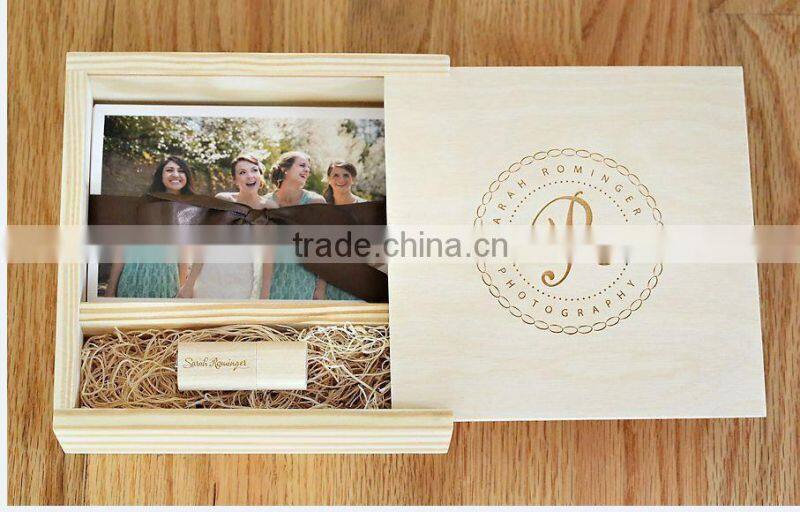 2016 best wedding gift wooden usb flash drive with box, custom natural woode usb flash drive, wholesale price usb flash 16GB