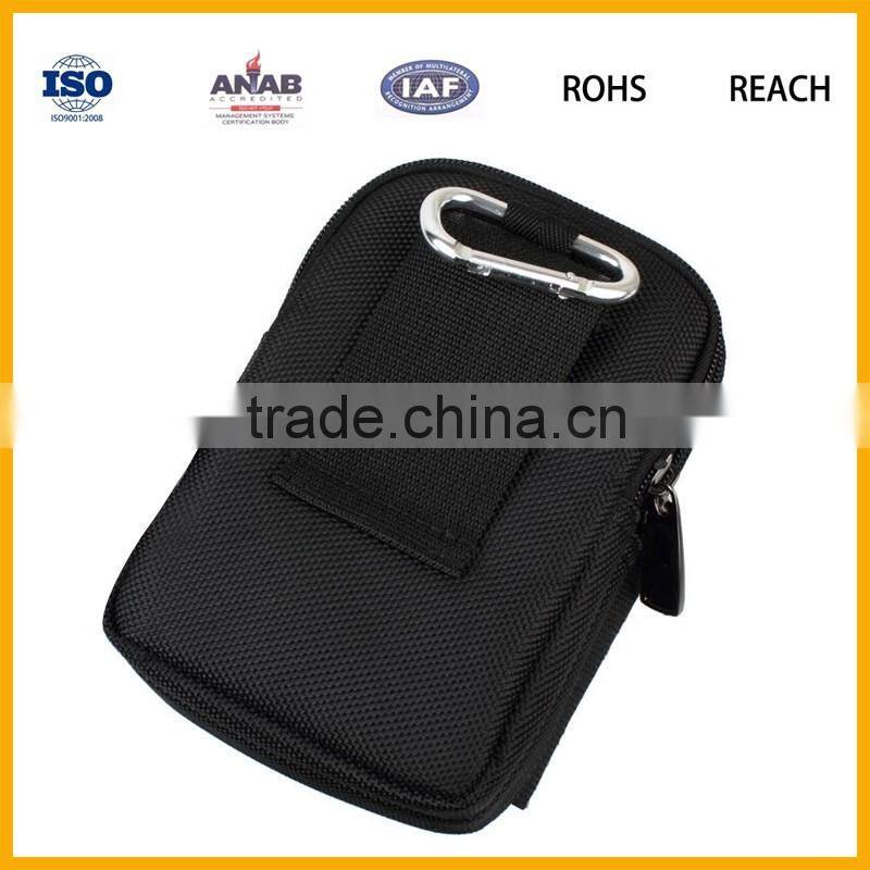 High Quality Cheap 300D Men Cycling Sport Waist Bag with Hasp Mobile Phone pocket