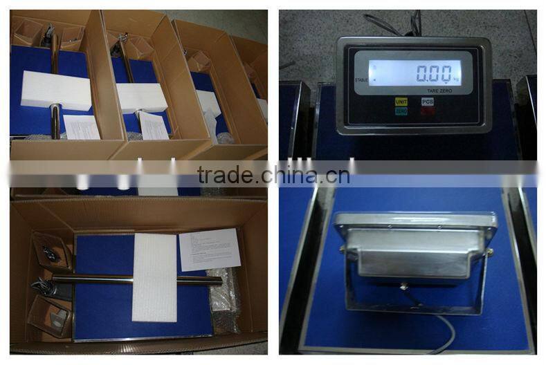 Stainless steel material weighing scale 300kg 500kg LED electronic platform weighing scale
