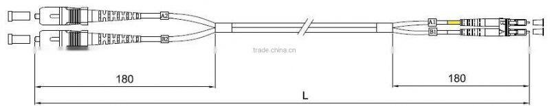 LC UPC-SC UPC DX SM hybrid fiber optic patch cord