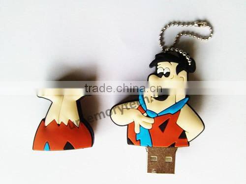 Fred Flintstone Style cartoon character USB2.0 usb flash hard drive 16gb 32gb