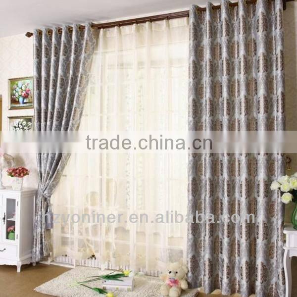 luxury jacquard blackout fabric for curtain blind, jacquard fabric for European curtains with sheer curtain