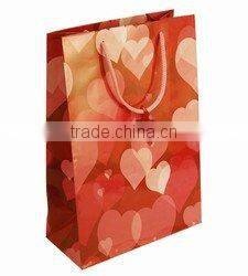 red printing craft paper bag with twisted handle
