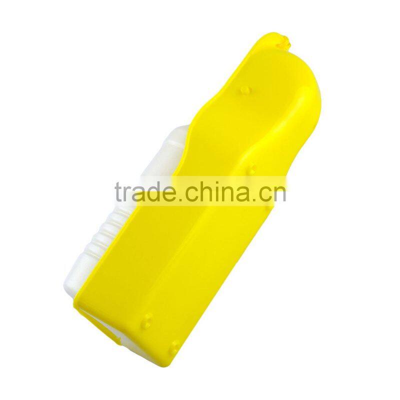 New Arrival Portable Yellow Pet Dog Cat Drink Water Bottle Dispenser Squeeze Feeding Bowl