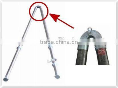 Aluminum alloy A-shape tubular gin pole with manual winch for small pole erection
