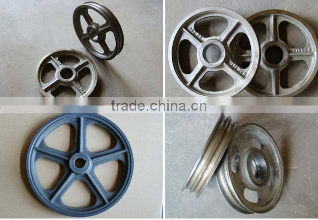ISO 9001-2008 v belt pulley four spoked style iron cast parts,crane castings parts,cast iron