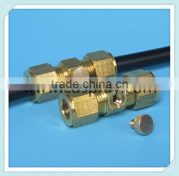 Thread through type of brass mist fog nozzle holder with one hole 10/24" or 3/16" size