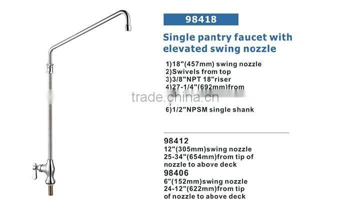 Deck Faucet With Elevated Swing Nozzle