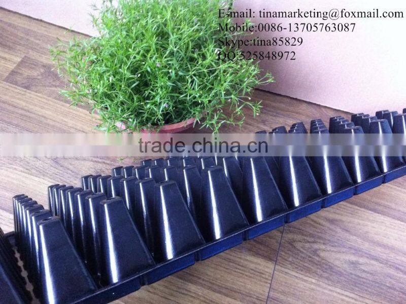 Custom High Quality Black Shining 98 Cell Plastic Nursery Pots Seed Trays for flower propagation