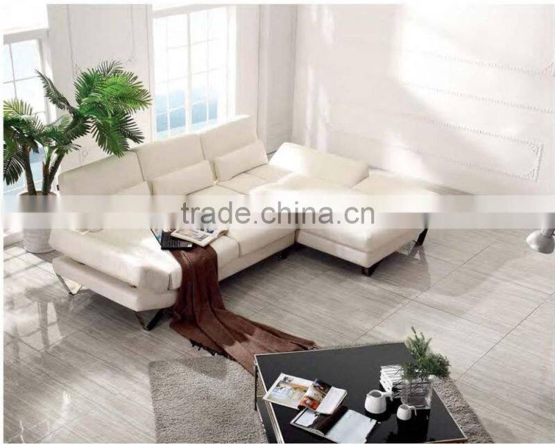 Bisini Simple Design Living Room White Sofa, L Shape Living Room Sofa