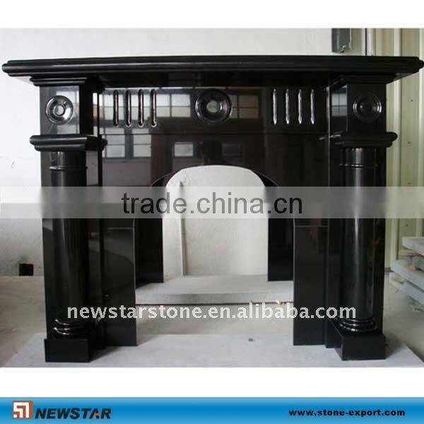 black stone granite fireplaces