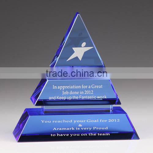 2016 cascade triangle crystal trophy award