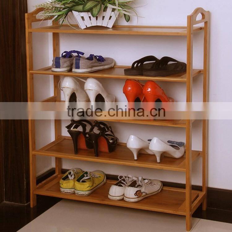 Expandable wooden shoe racks 3 tire space saving storage racks cabinet