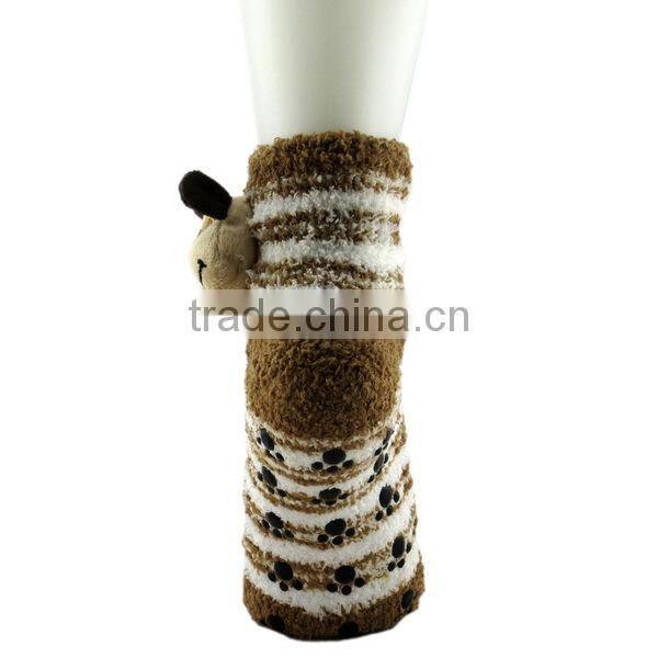 Soft non-slip lady floor 3d cartoon girl tube sock