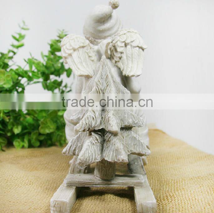 Winter Christmas resin angel boy angel figurines
