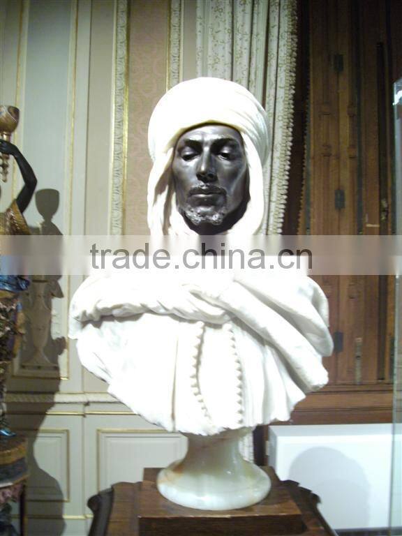 Custom African style hand carved sculpture marble bust for sale