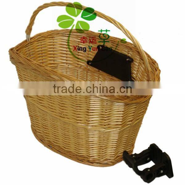 half-round willow wicker Pet bicycle basket