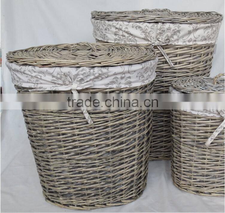 2016 new design willow home used grey color laundry basket