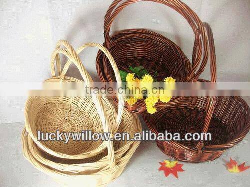 willow gift basket wicker basket with handle (factory)