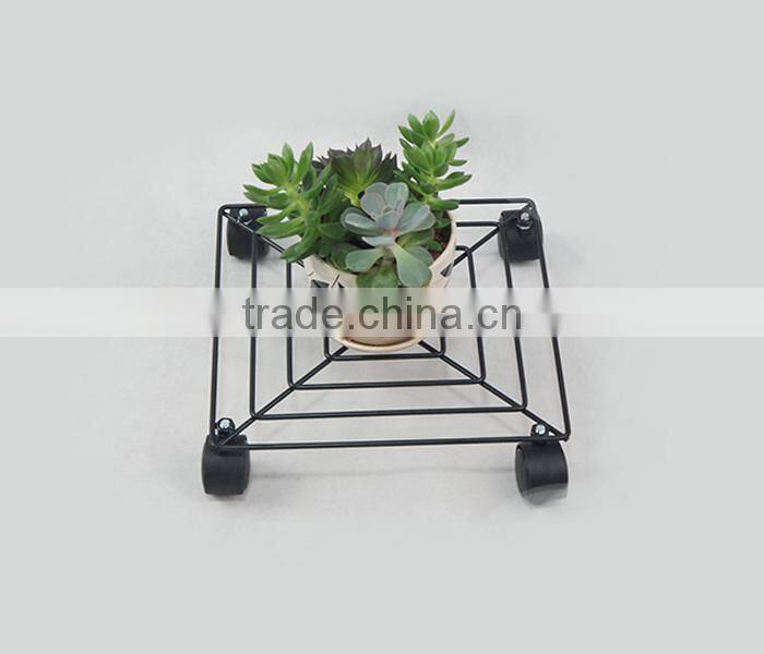 Large Square Planter Caddy Black