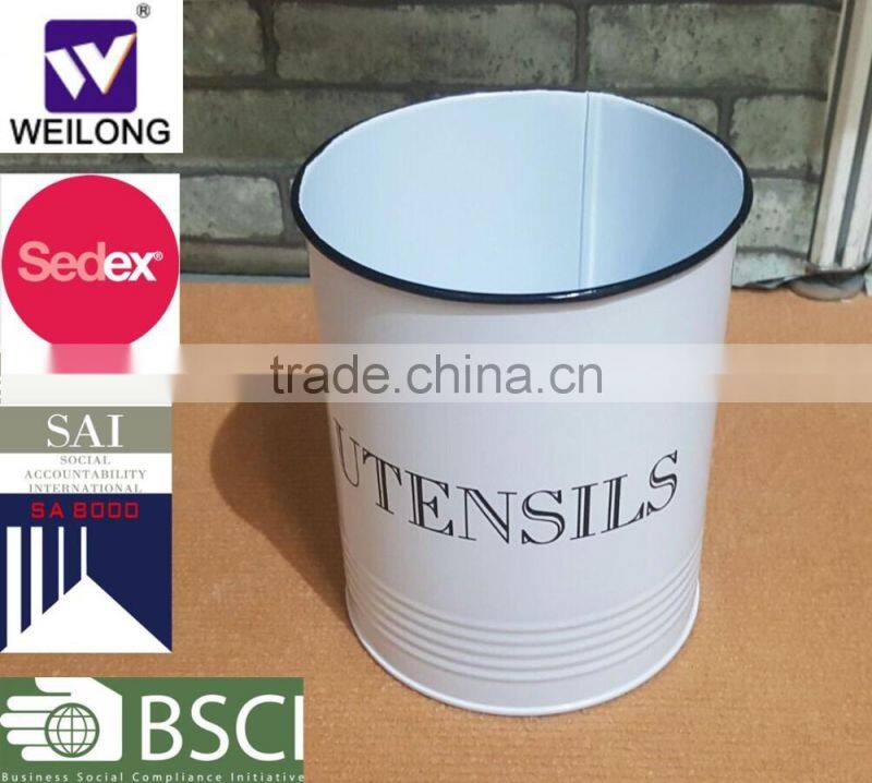 Galvanized Kitchen Utensil Holder