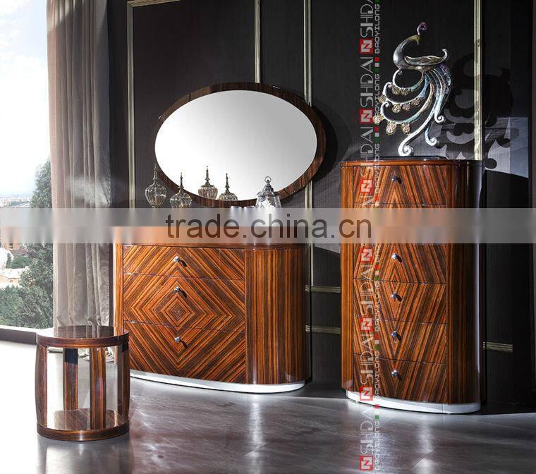 Wood double bed designs with box, Royal luxury bed room furniture