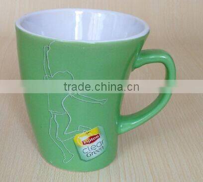 customized logo ceramic 12oz lipton tea cup for promotional