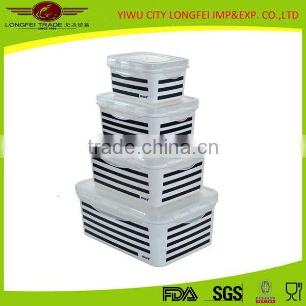 Cheap Square Plastic Lunch Box With Stripe