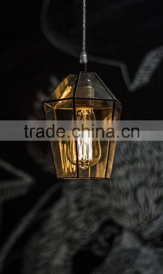 polygonous Glass simple terrarium lamp