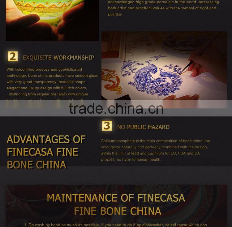 New Design Jungle Style New Bone China Dinner sets for 4