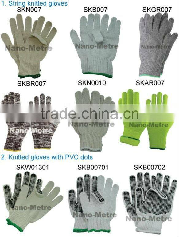 NMSAFETY garden work bleached cotton with dots on palm gloves