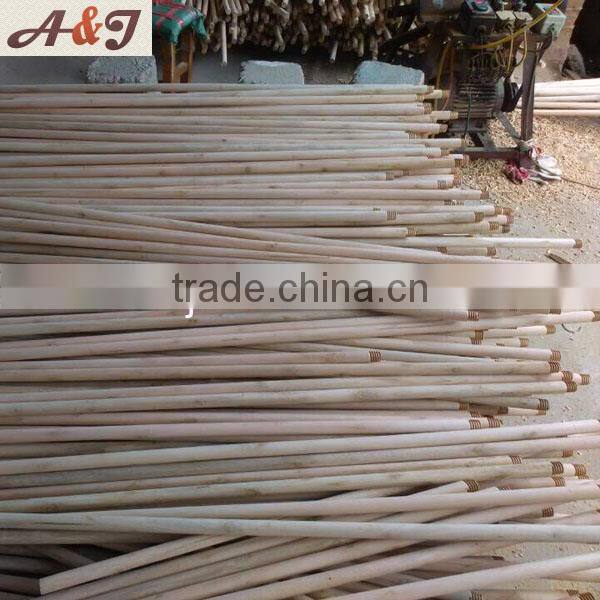 Two-times polished solid wooden broom handle Domed