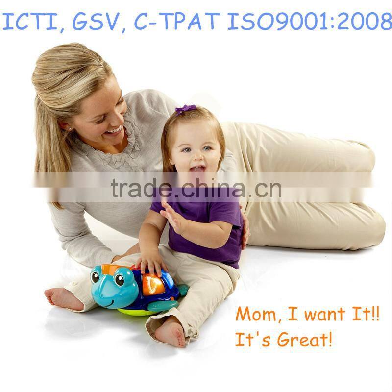 2015 new hot baby toy turtle toy with light and melodies for sale, best turtle gift toy from dongguan ICTI supplier