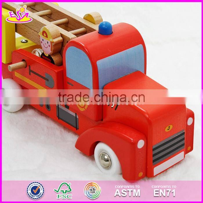 2017 New design children wooden fire truck toys W04A289