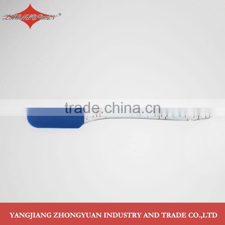 High quality mini size head silicone scraper with colorful plastic handle