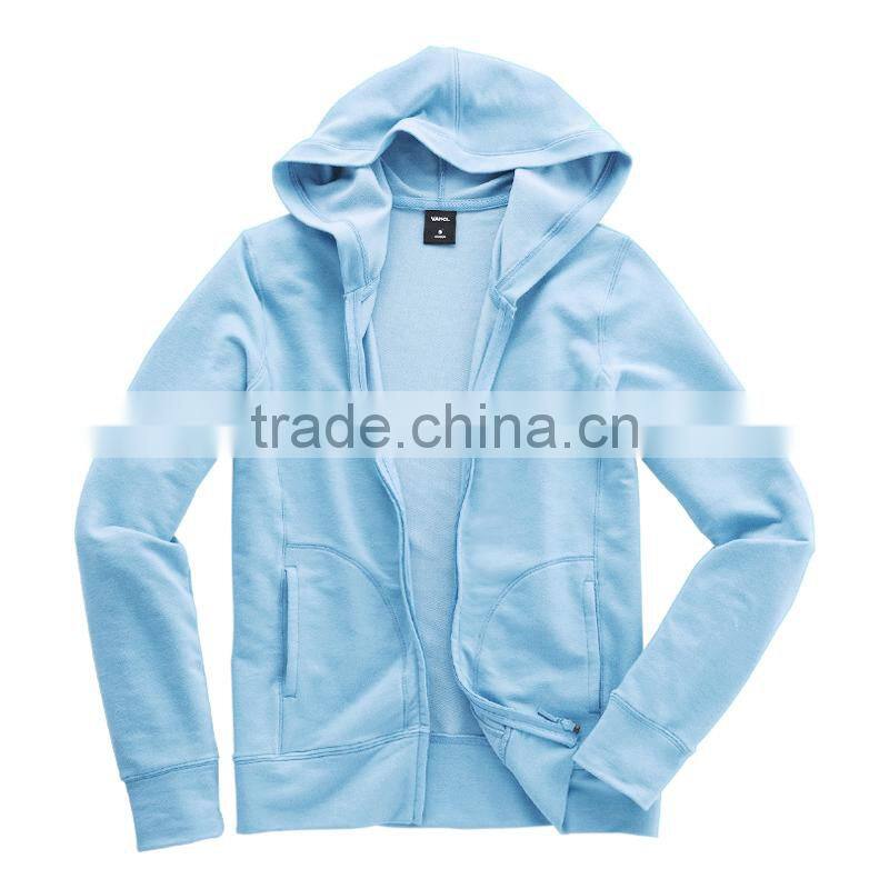 French terry hoodie kangaroo pockets hoodie zipper closure jersey sweater