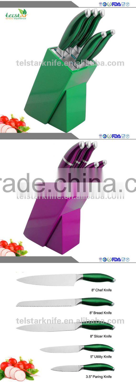 Manufacturers selling 6 sets multi-function stainless steel kitchen knife