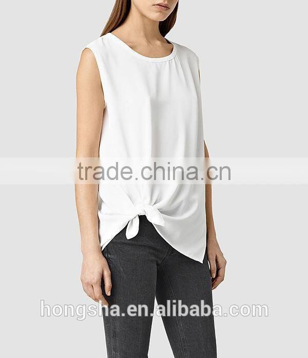 2016 Fashion Lightweight Knot Hemline Sleeveless Tank Top HST8036