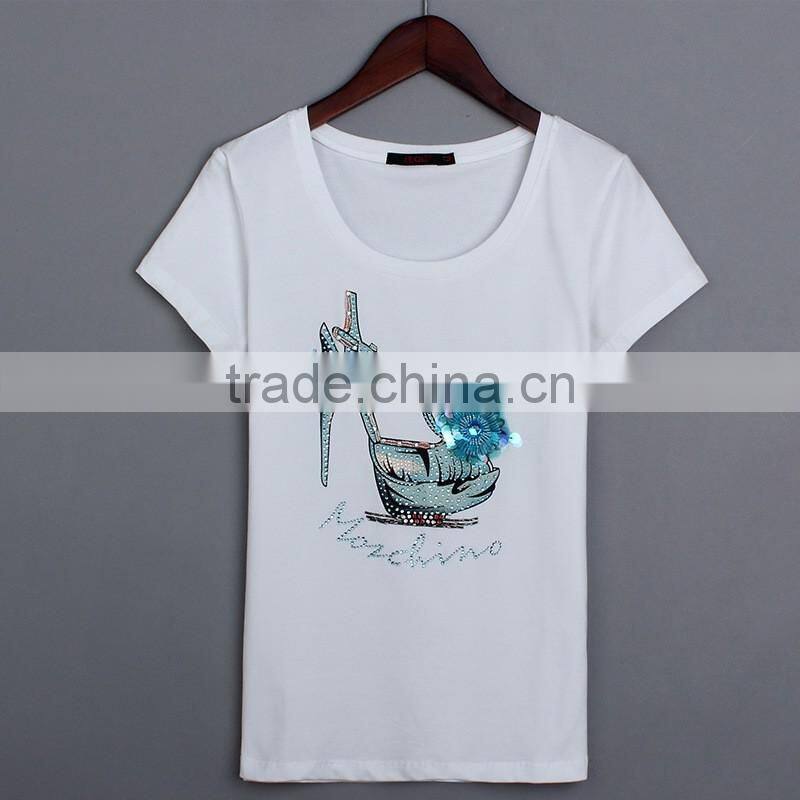 Latest Fashion Casual Elegant Short Sleeve Summer Women Printed T Shirt
