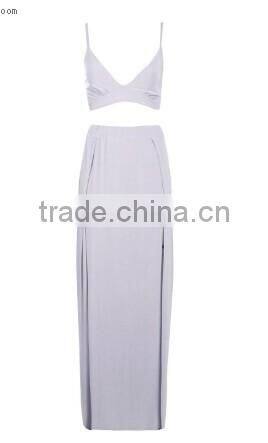 2017 Summer Newest Two Split Two piece dress Sexy Party Maxi dress